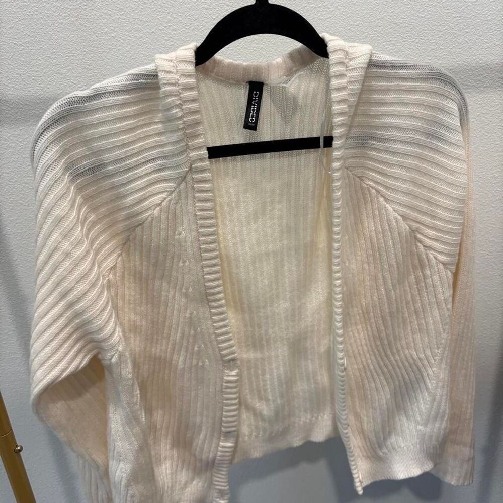 H-m Women's Cream and White Cardigan
